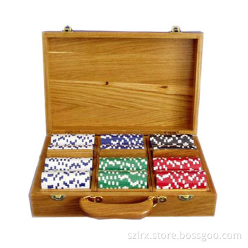 300 Soild Wooden Poker Chip Set